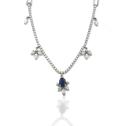 Bloom Floral Sapphire & Diamond Necklace