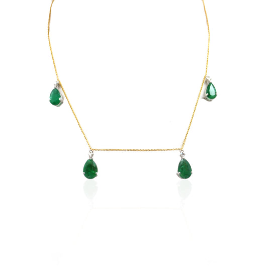 Bloom Emerald Drop Necklace