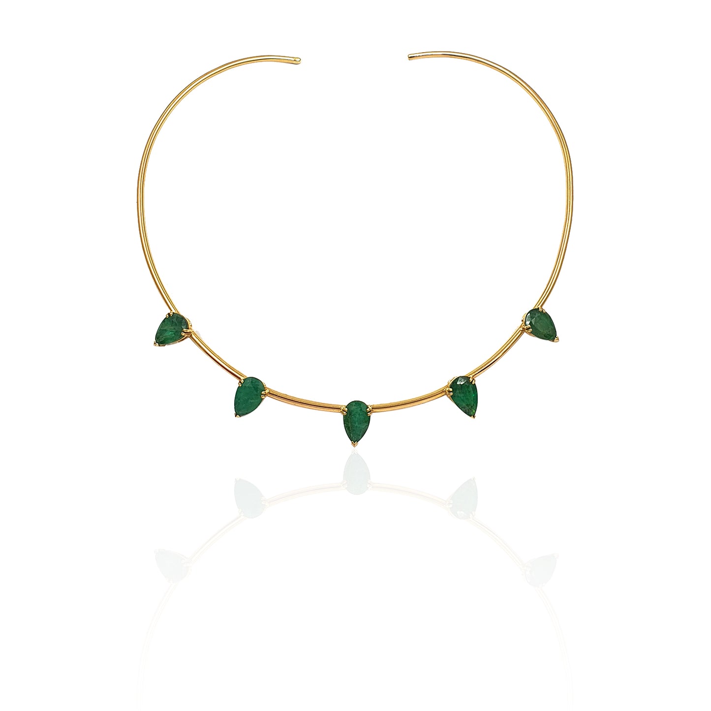 Zambian Emerald Petal Necklace