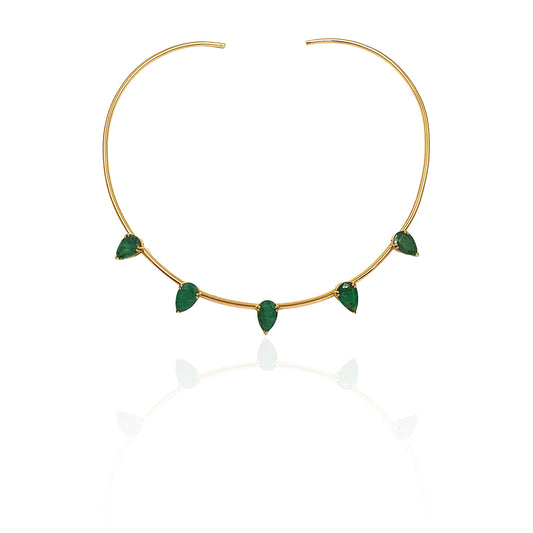 Zambian Emerald Petal Necklace