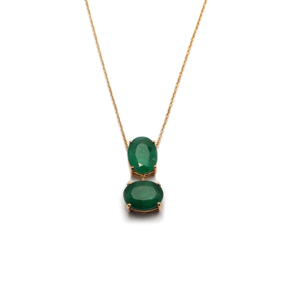 Emerald Duo Pendant Necklace