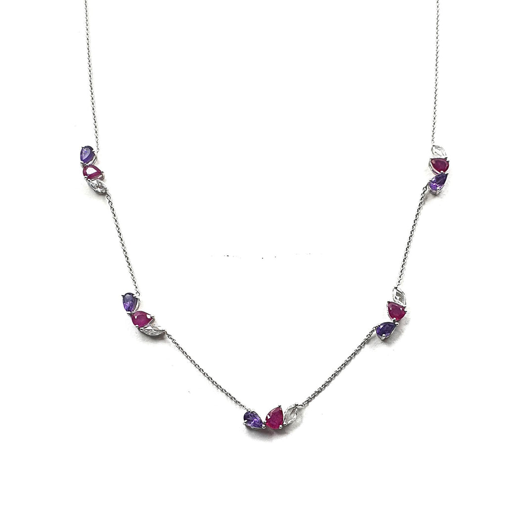 Bloom Necklace in Pink & Purple Sapphires