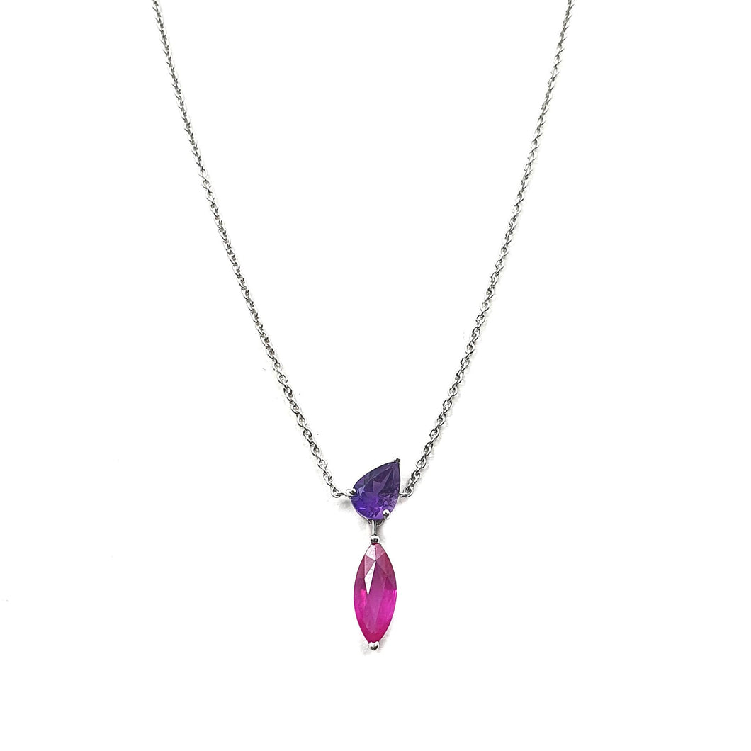 Bloom Pendant in Pink & Purple Sapphires