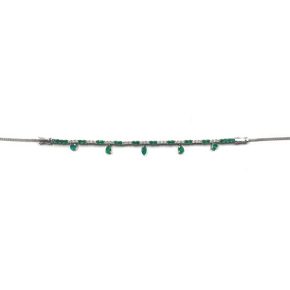 Reform Choker cum Bracelet in Emeralds and Diamonds