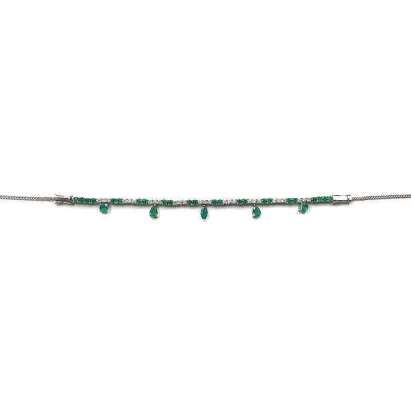 Reform Choker + Bracelet in Emeralds and Diamonds