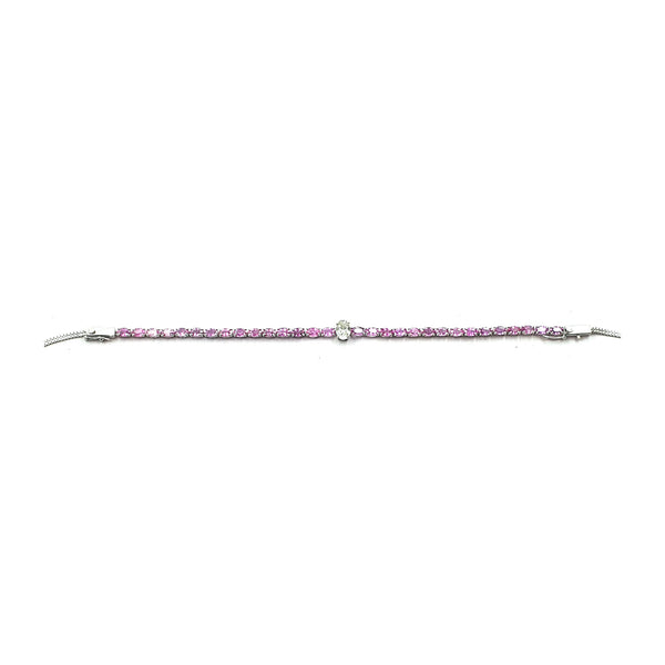 Choker + Bracelet in Pink Sapphire & Solitaire