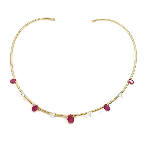 Petal Collar Neckband - Rubies and Diamonds