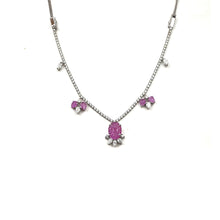 Load image into Gallery viewer, Bloom Diamond Necklace with Purple Sapphire
