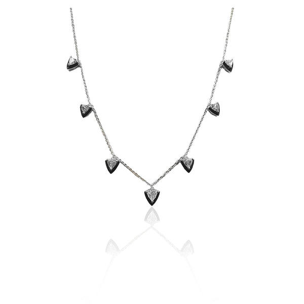 Pear Trio Diamond Drop Necklace