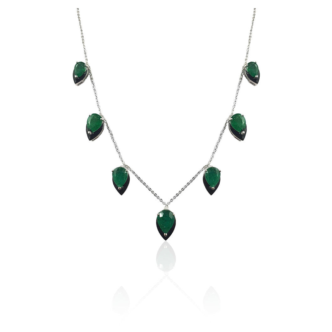 Pear Emerald Drop Necklace