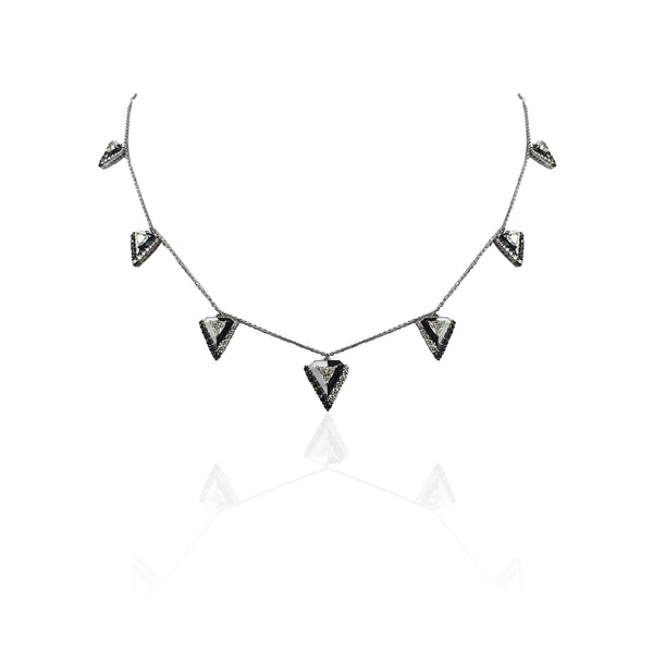 Yin & Yang 7 Trio Drop Diamond Necklace