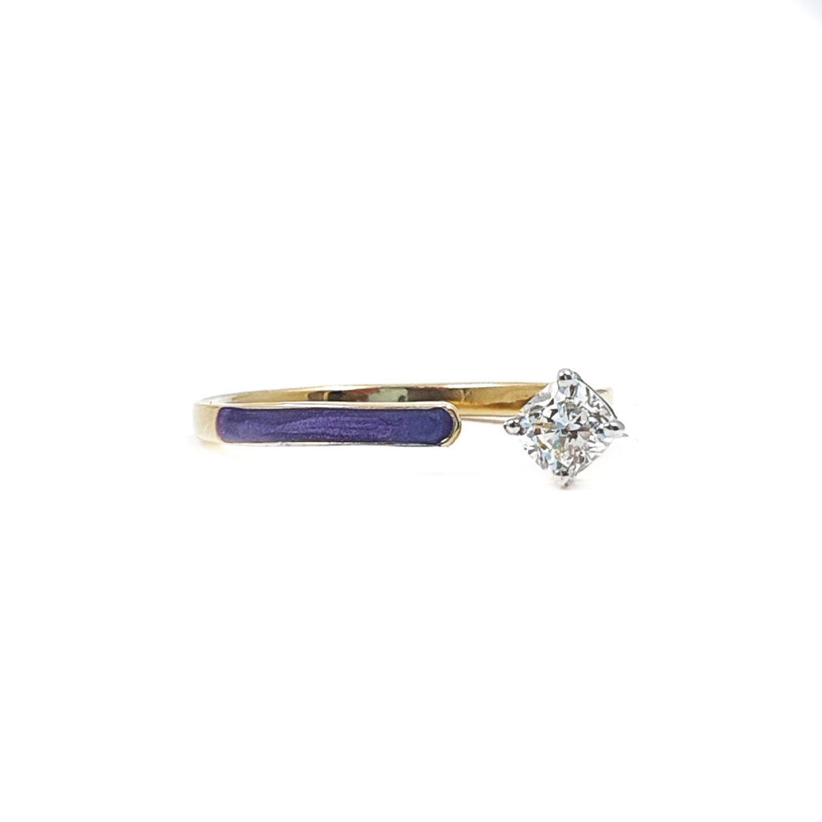 Escape Purple Enamel Diamond Ring