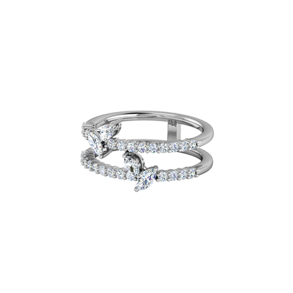 Bloom Double Open Leaf Diamond Ring