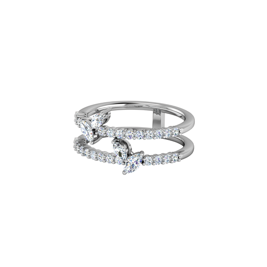 Bloom Double Open Leaf Diamond Ring