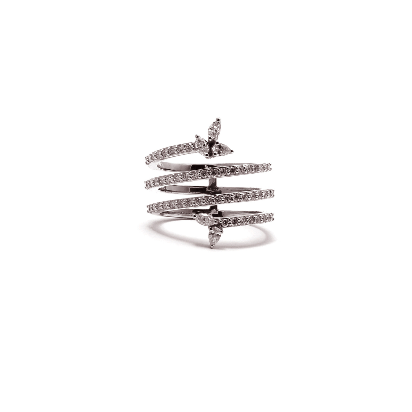 Bloom Spiral Leaf Diamond Ring