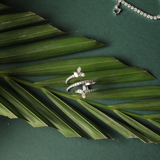 Bloom Spiral Leaf Diamond Ring