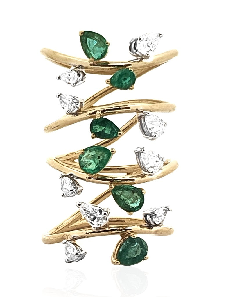 Rise Emerald & Diamond Statement Ring