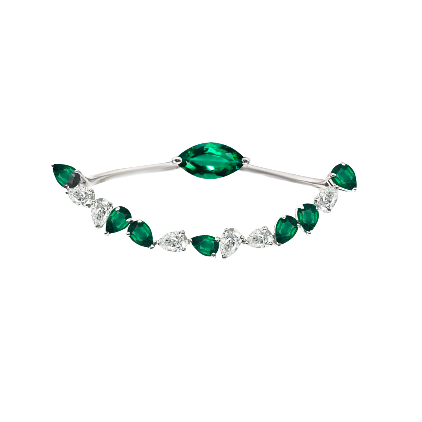 Bloom 2-Finger Emerald & Diamond Ring