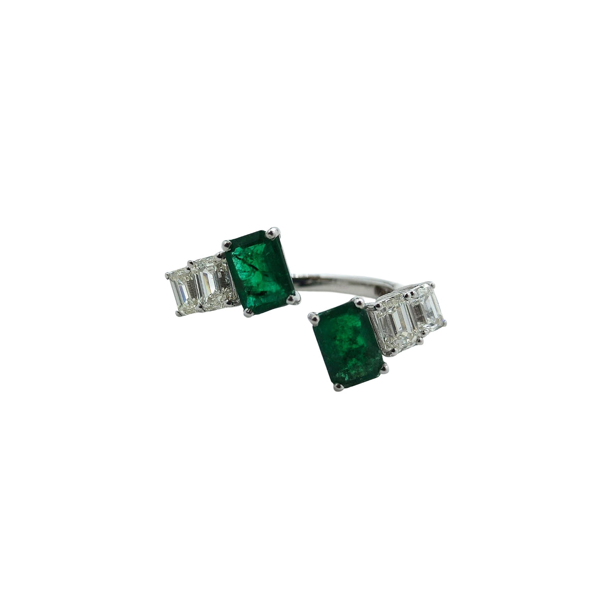Bloom Emerald Diamond Open Ring