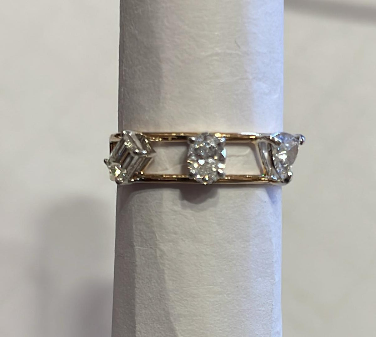 Escape Three-Stone Diamond Ring