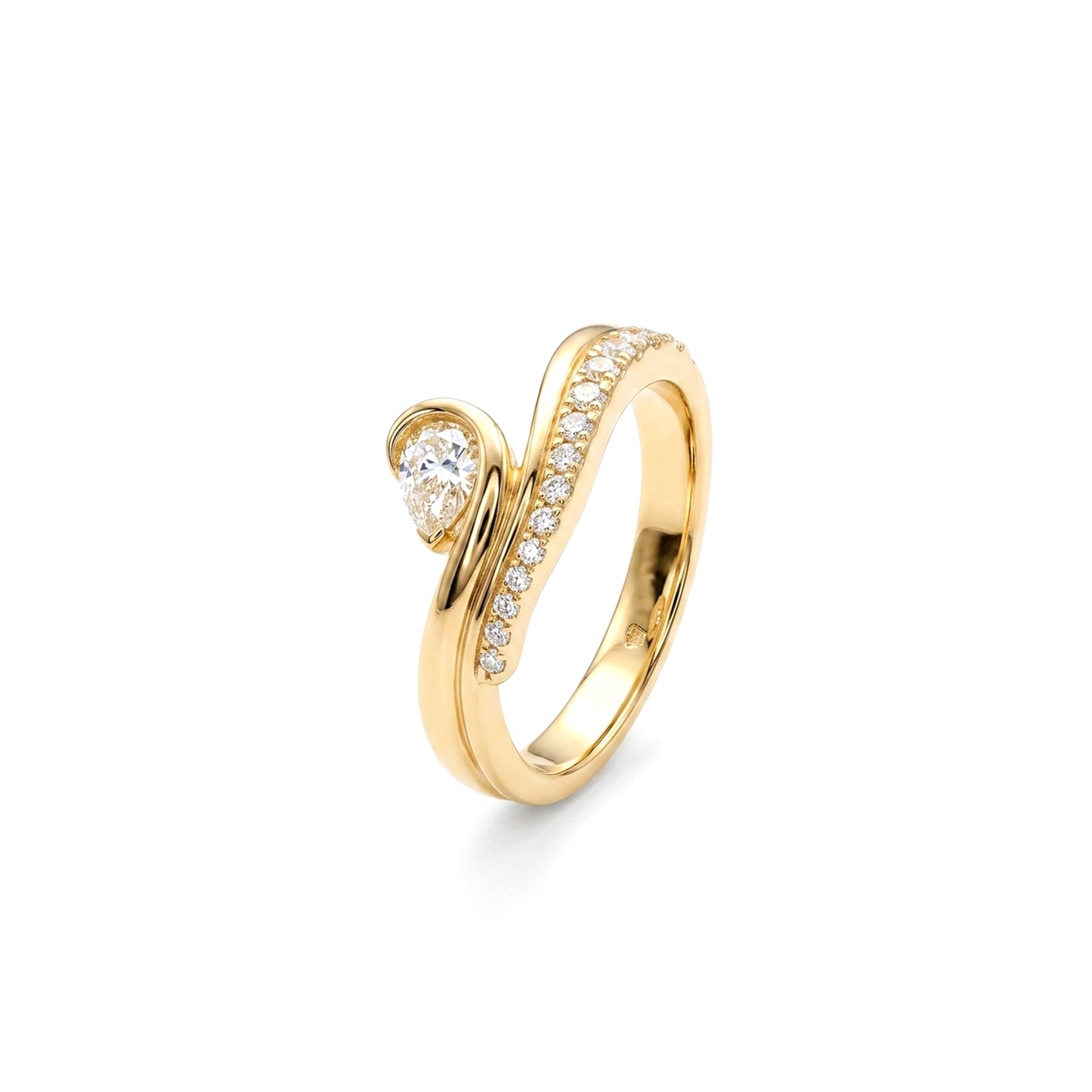 Bloom Pear Diamond Pavé Ring