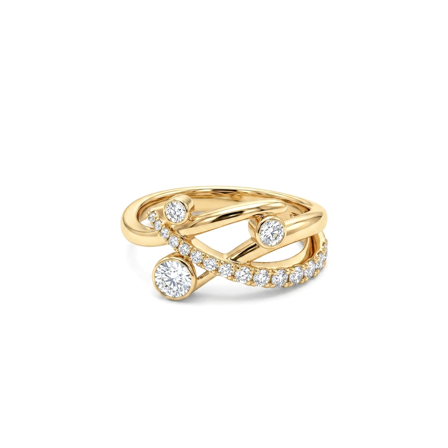 Bloom Diamond Crossover Ring