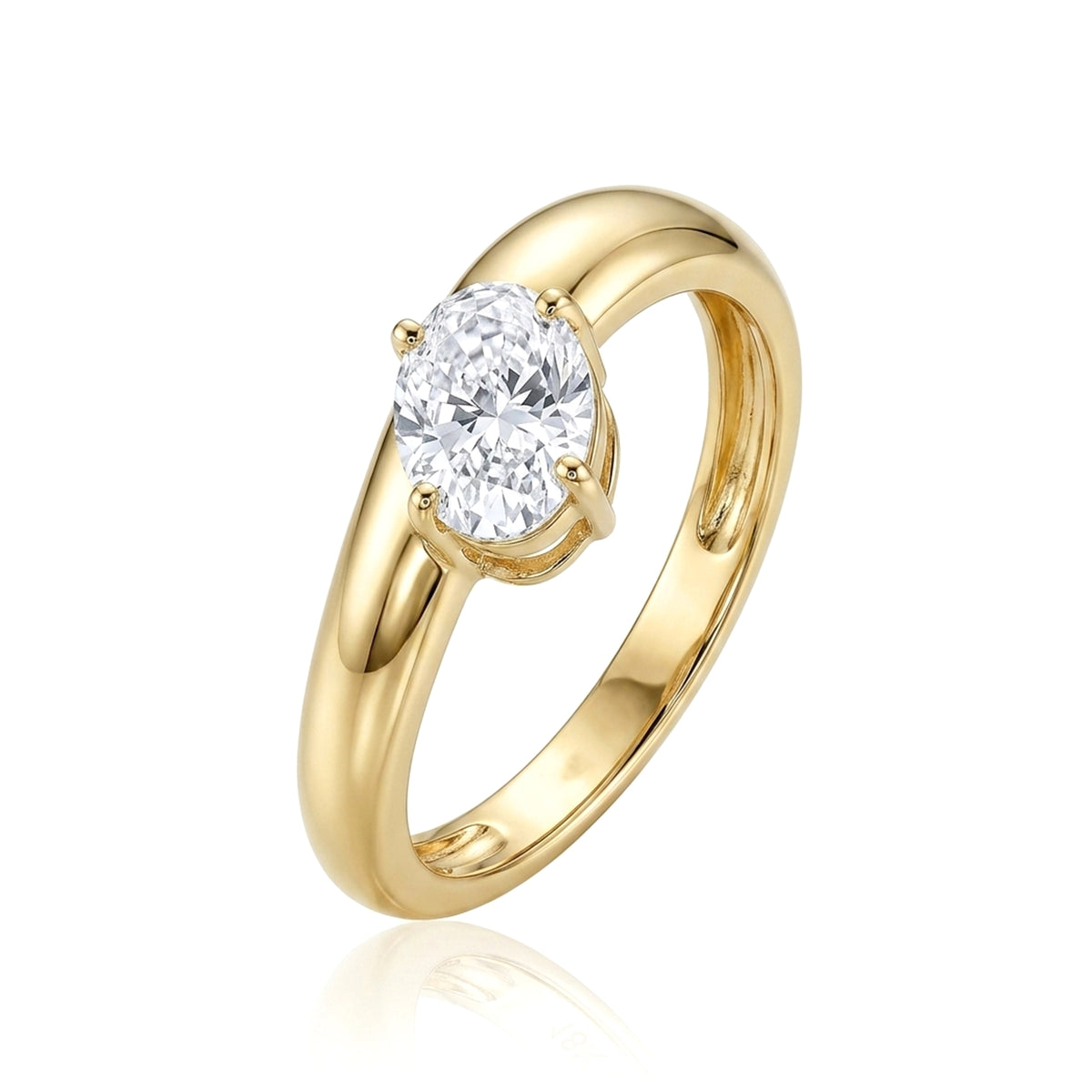 Bloom Oval Diamond Solitaire Ring