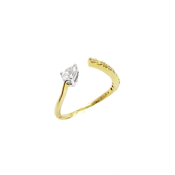 Open Pear Diamond Ring