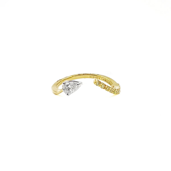 Open Pear Diamond Ring