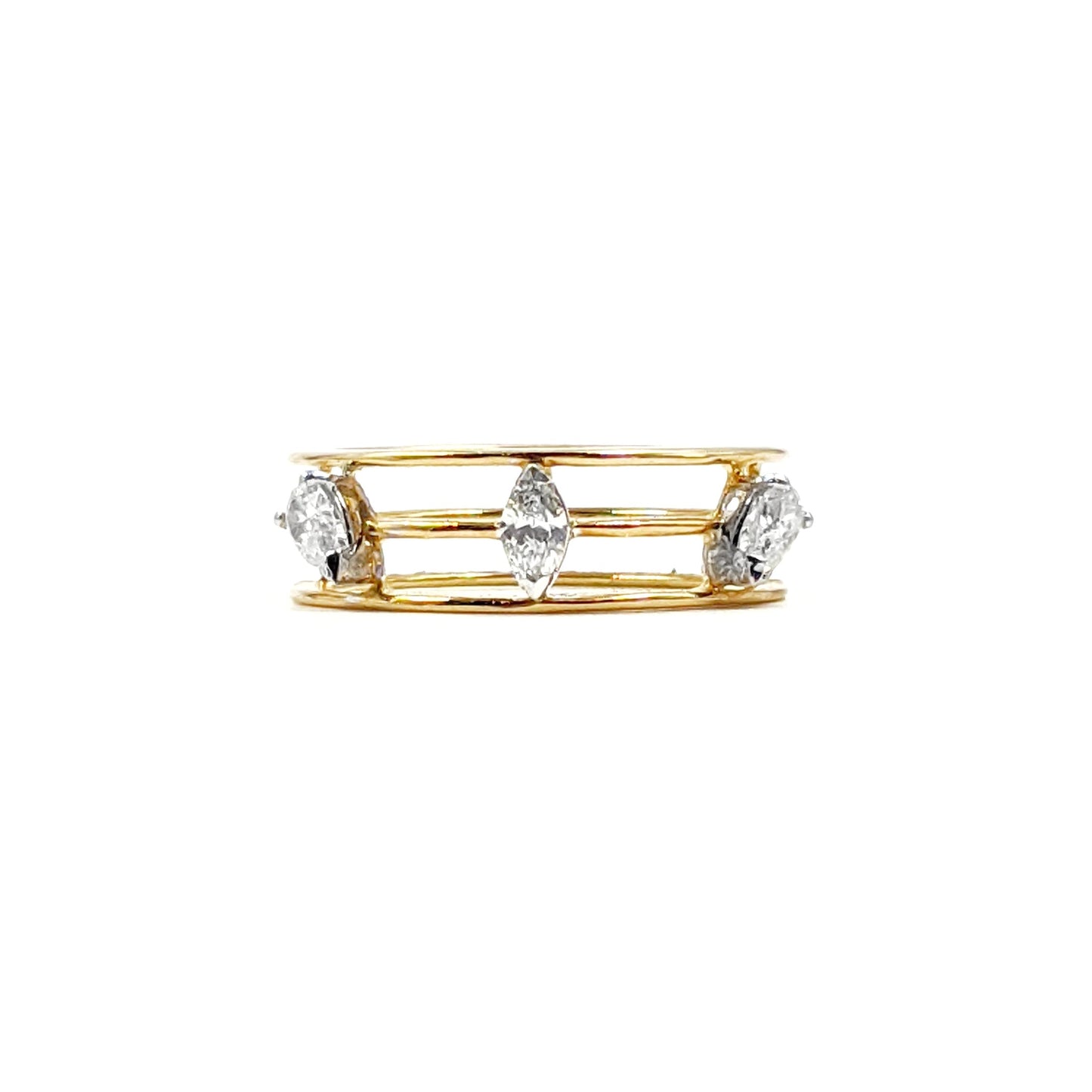 Triple Cord Marquise Pear Ring