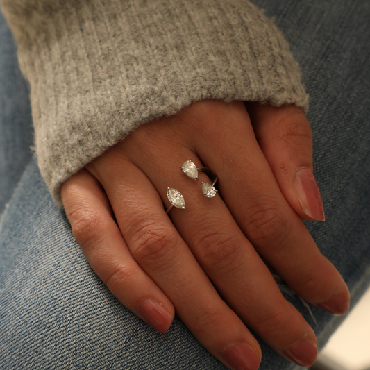 Rise Pear & Marquise Diamond Ring