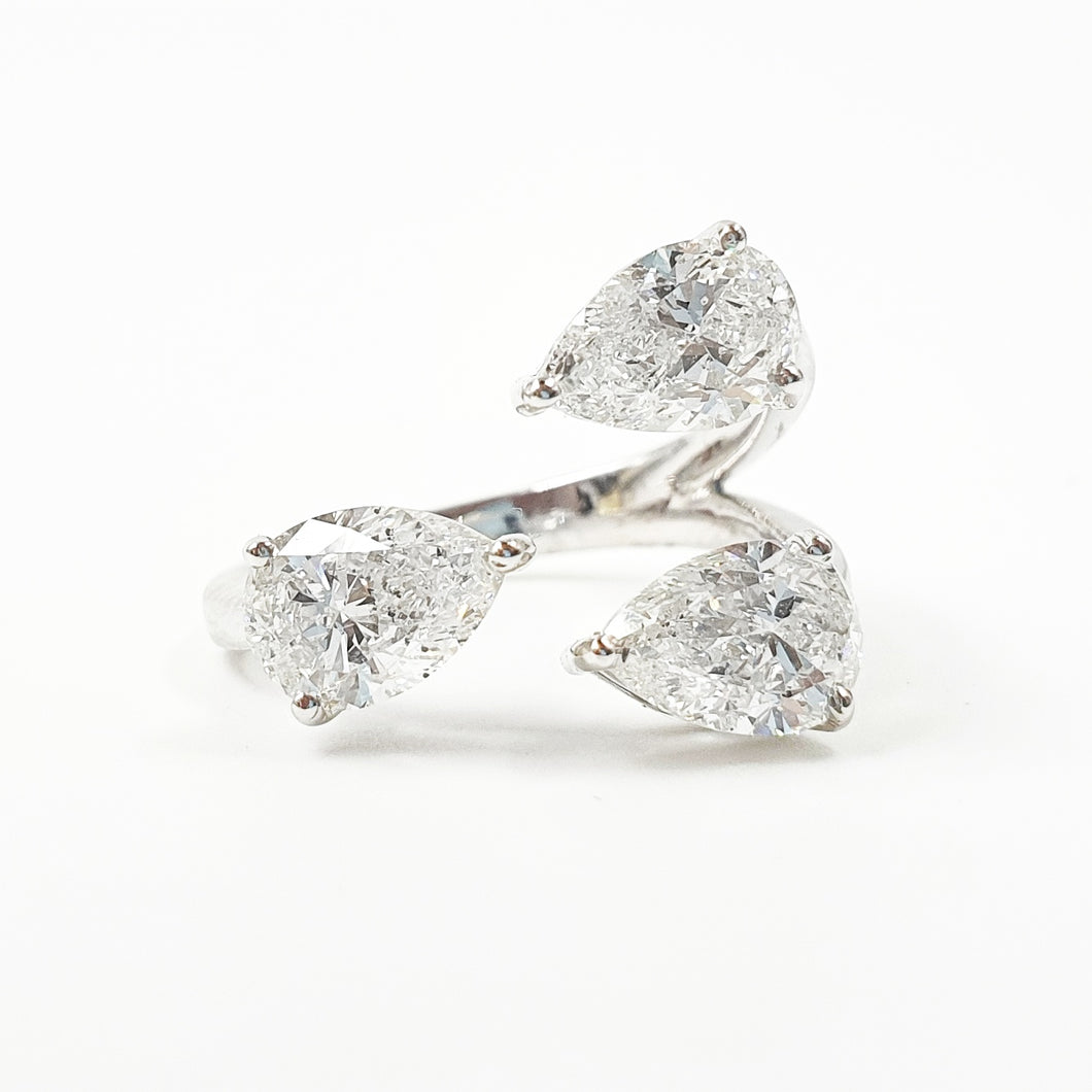 Pear Diamond Open Ring