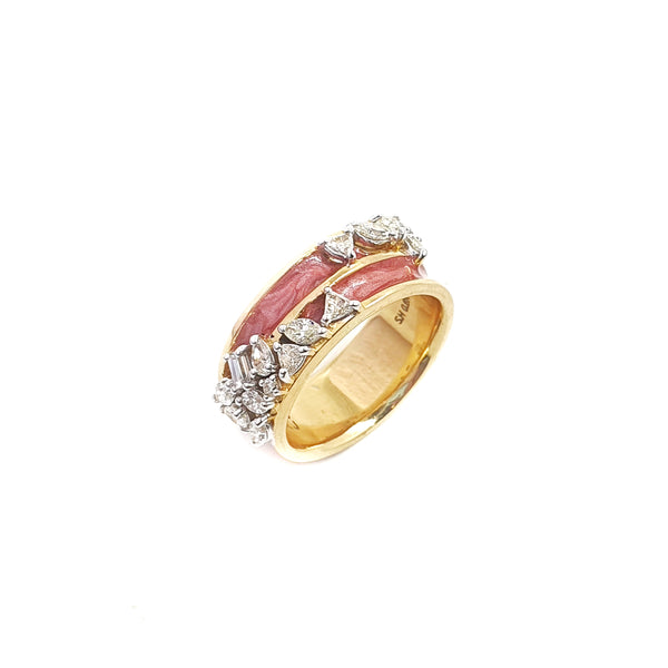 Pink Mix Shape Trio Ring