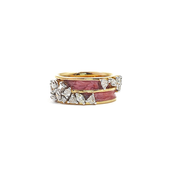 Pink Mix Shape Trio Ring