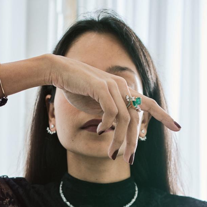 Bloom Dragonfly Ring in Emeralds