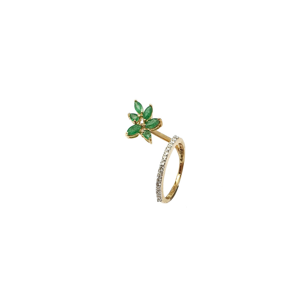 Bloom Ring with Zambian Emerald