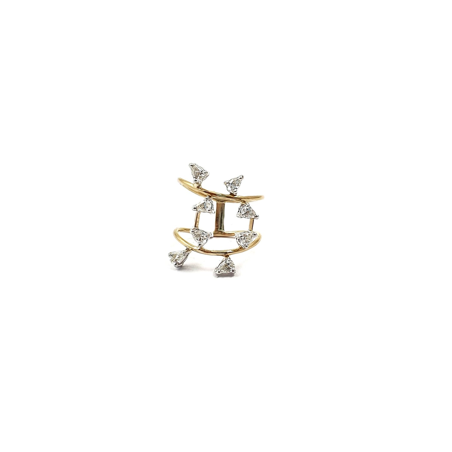 Rise Fancy Pear Two Row Ring