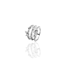 Load image into Gallery viewer, Bloom Triple Line Diamond Ring with Marquise
