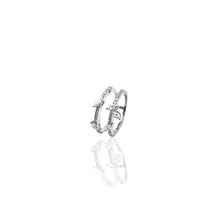 Load image into Gallery viewer, Bloom Double Line Diamond Ring with Marquise
