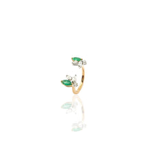 Load image into Gallery viewer, Bloom Ring with Marquise Shape Zambian Emerald

