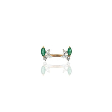 Load image into Gallery viewer, Bloom Ring with Marquise Shape Zambian Emerald
