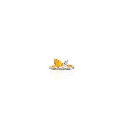 Yellow Sapphire Leafy Ring