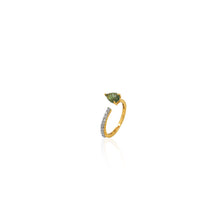 Load image into Gallery viewer, Green Sapphire Leafy Ring
