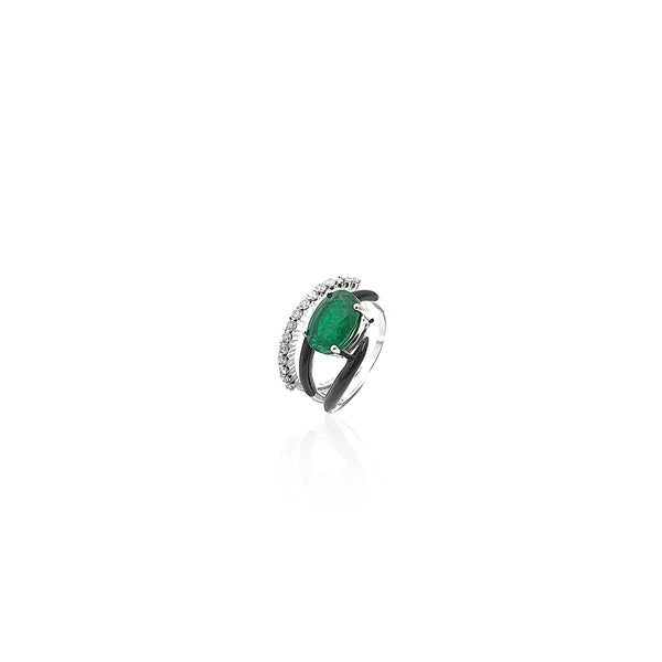 Double Line Emerald Ring