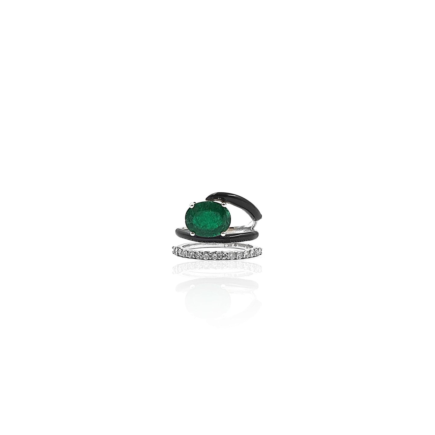 Double Line Emerald Ring