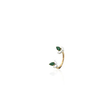 Load image into Gallery viewer, Bloom Ring with Pear Shape Zambian Emerald
