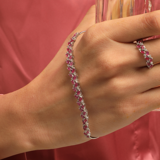Marquise-Cut Ruby & Diamond Palmcuff