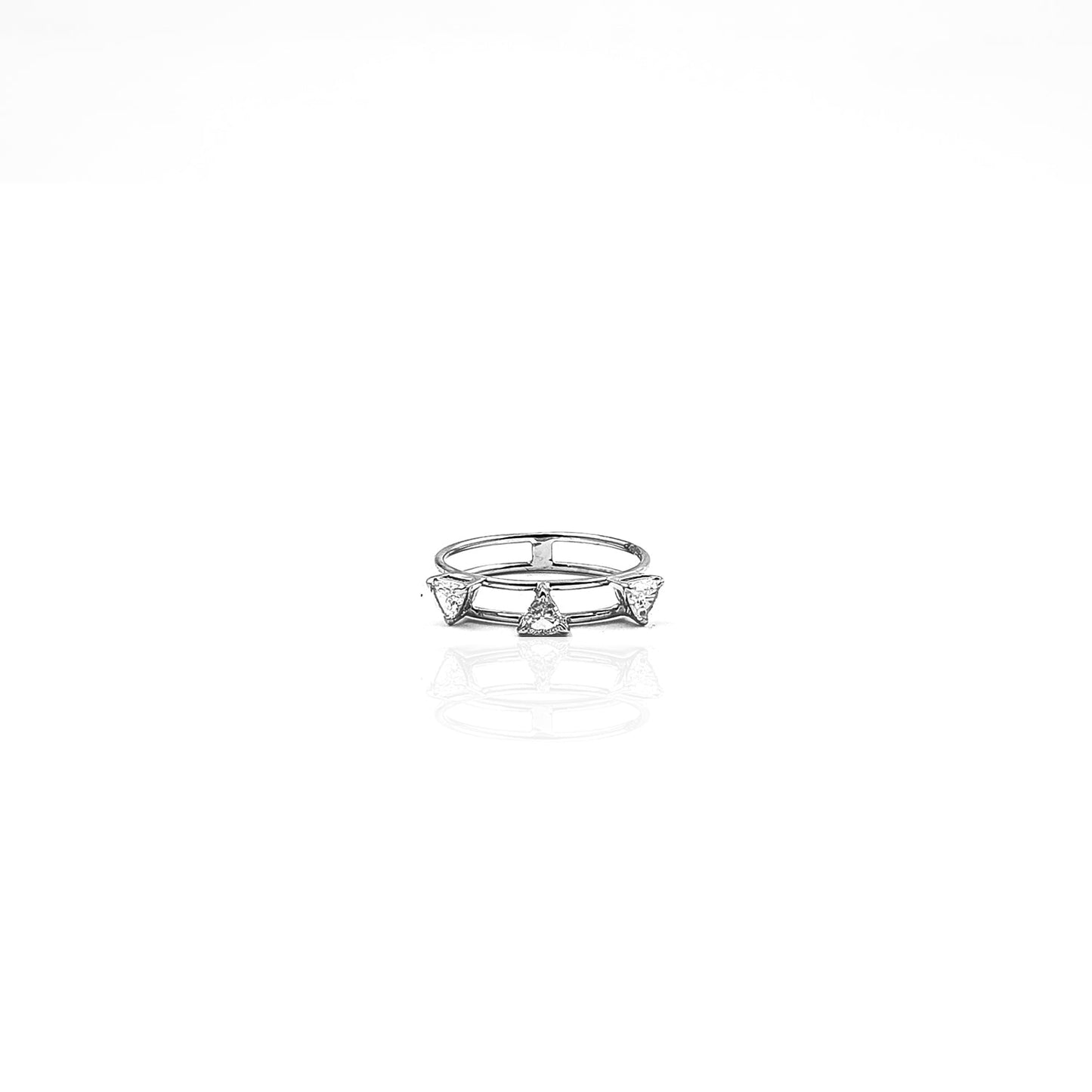 Double Cord Trillion Trio Ring