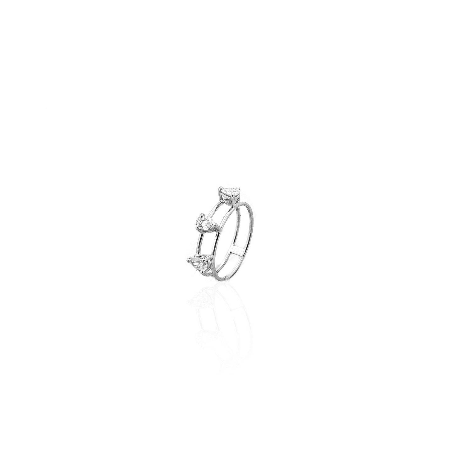 Double Cord Pear Diamond ring