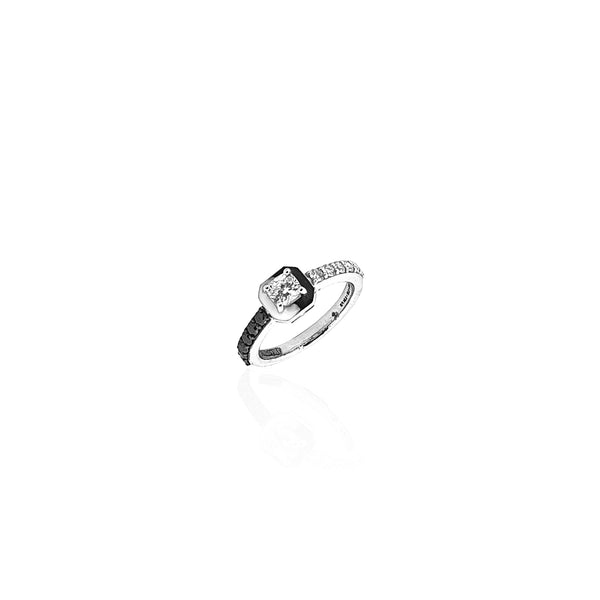 Yin & Yang White & Black Ring